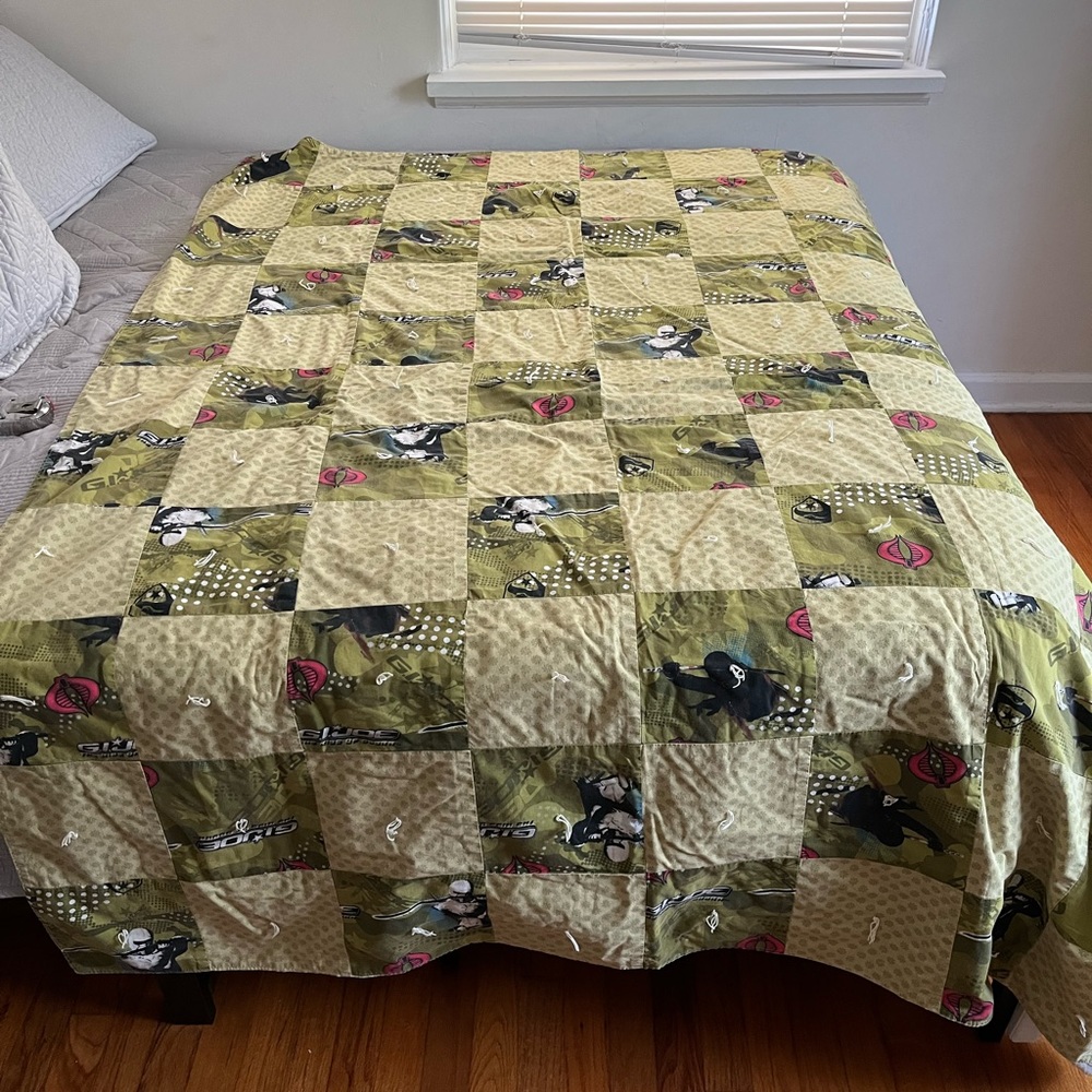 Handmade Quilt/Coverlet G I Joe Fabric Rise of the Cobra.